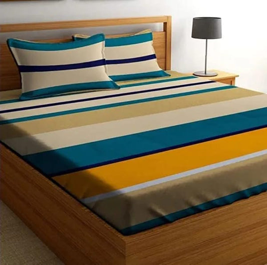 Soft & Durable Glace Cotton Fitted Bedsheet Set