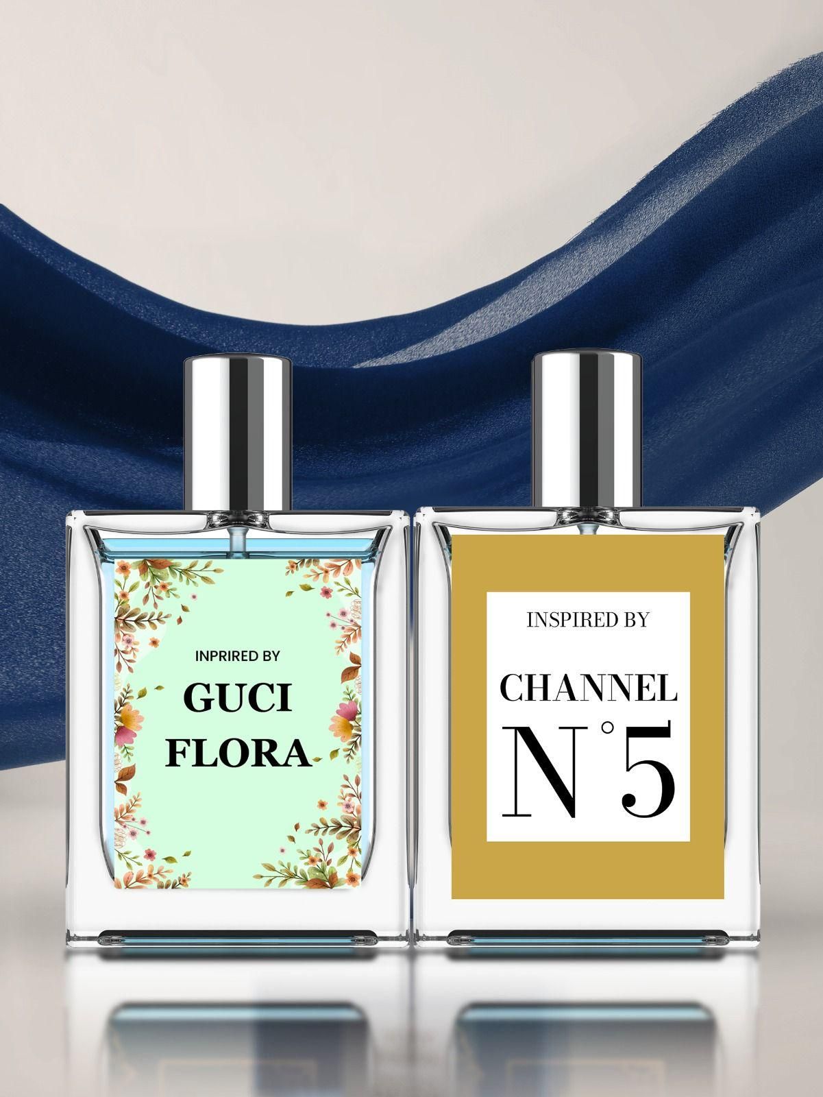💖 Luxury Floral & Musk Perfume – Gucci Flora + Chanel N5 50ml (2 Bottles)